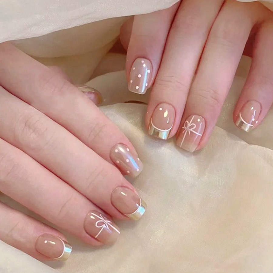 Nail Art Red - Короткие квадратные накладные ногти для женщин
