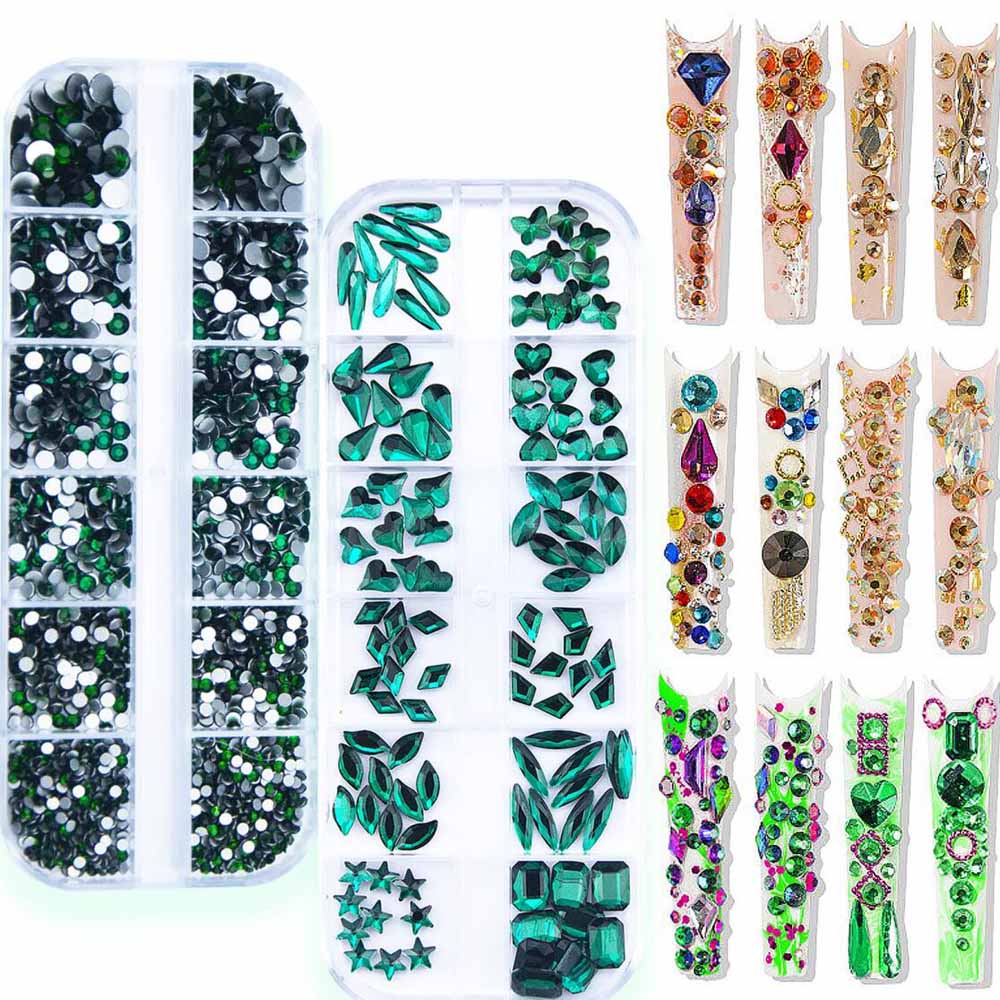 2 коробки, изумрудно-зеленые с – обзор и цена Nail Art Emerald Green