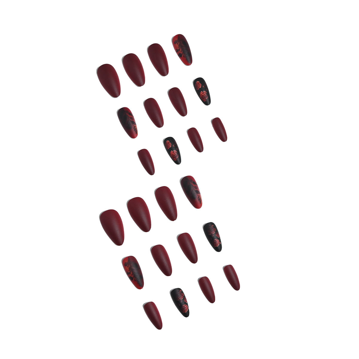 24 шт., длинные миндалевидные  – обзор и цена Nail Art Red