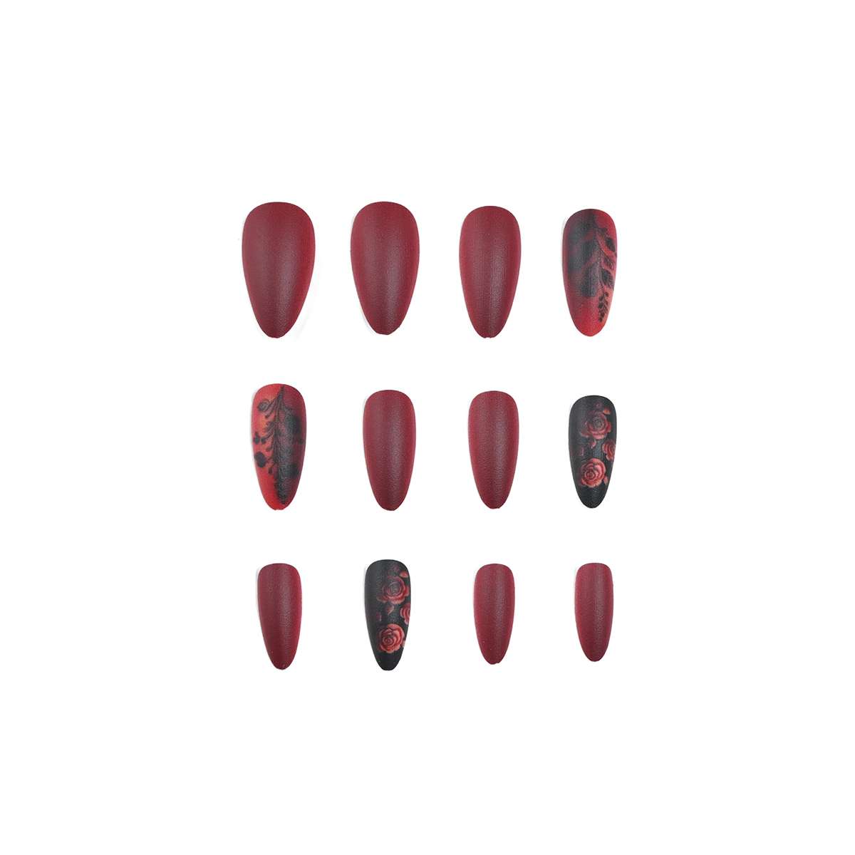 24 шт., длинные миндалевидные  – обзор и цена Nail Art Red