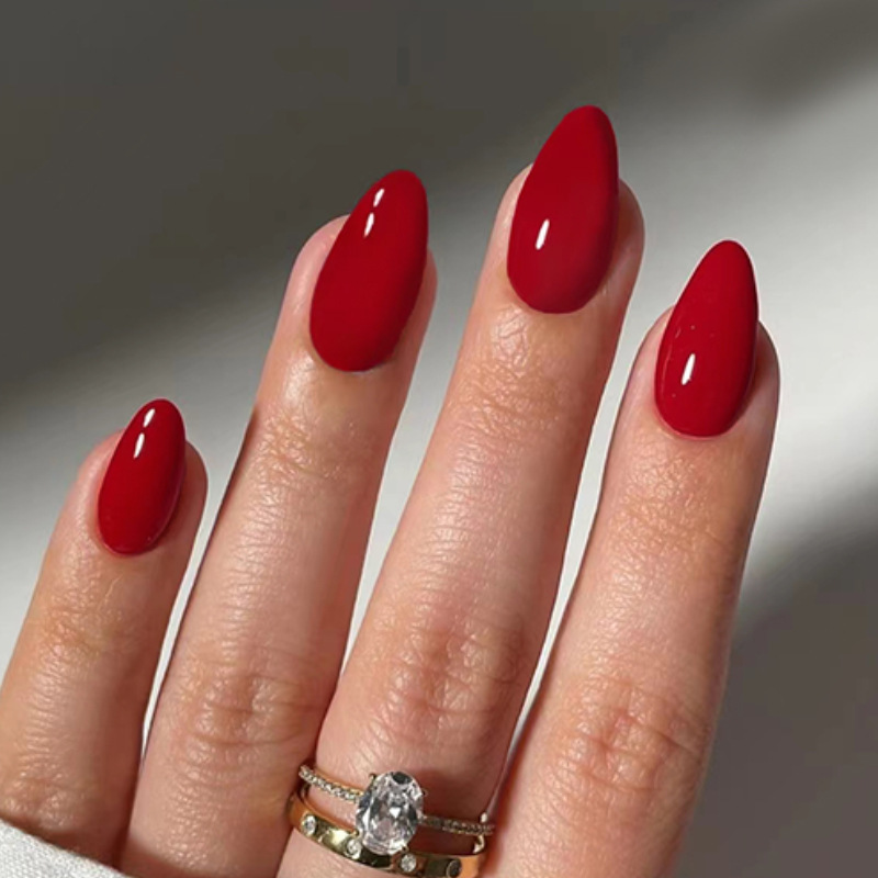 Набор из 24 однотонных накладн – обзор и цена Nail Art Red