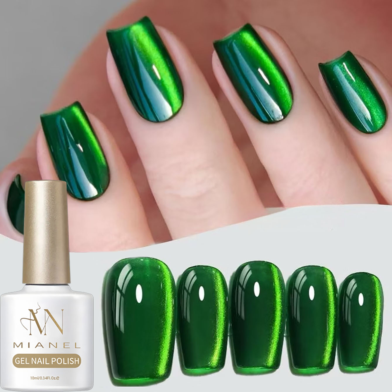 Гель-лак MIANEL 10 мл, зеленый – обзор и цена Nail Art Emerald Green