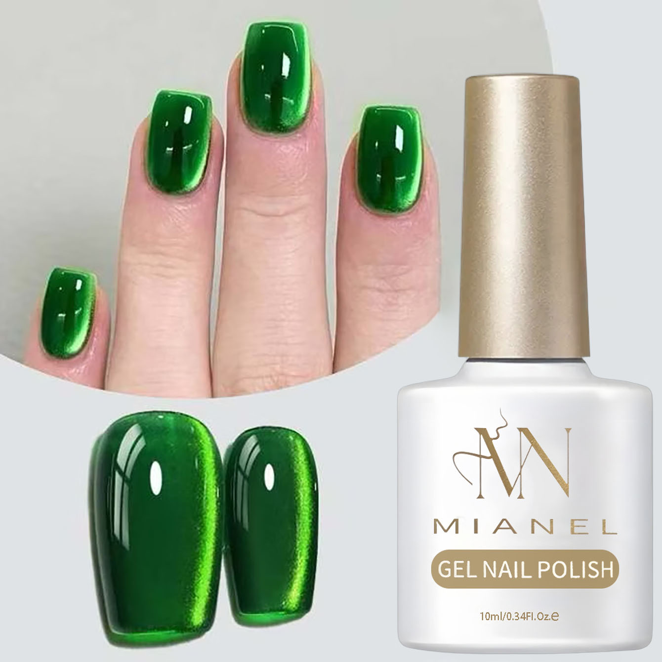 Гель-лак MIANEL 10 мл, зеленый – обзор и цена Nail Art Emerald Green