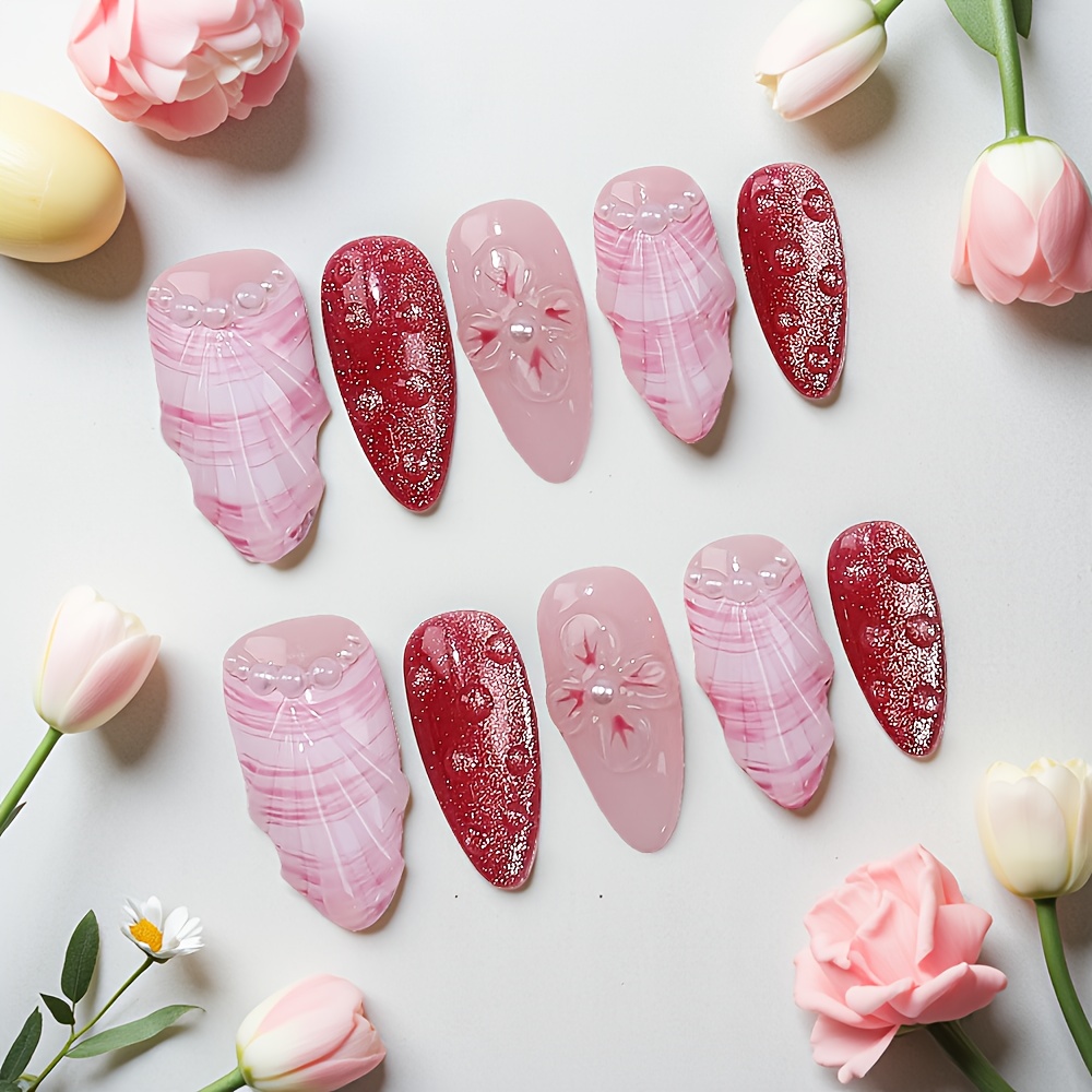 Набор из 10 накладных ногтей с – обзор и цена Nail Art Red