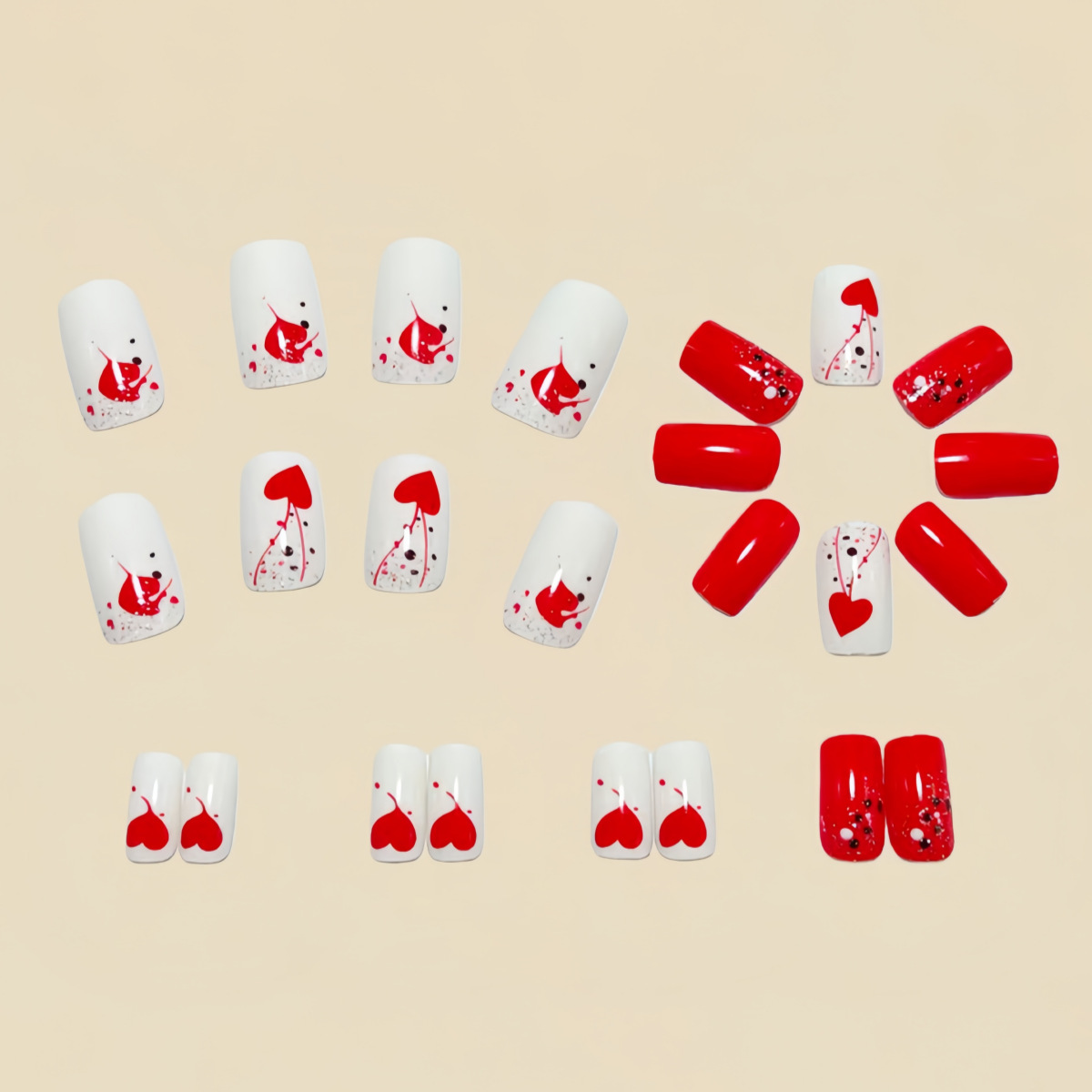 Короткие средние накладные ног – обзор и цена Nail Art Red