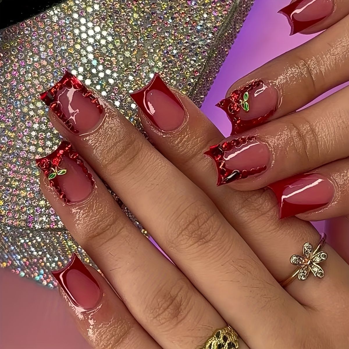 24 шт. готовые накладные ногти – обзор и цена Nail Art Red