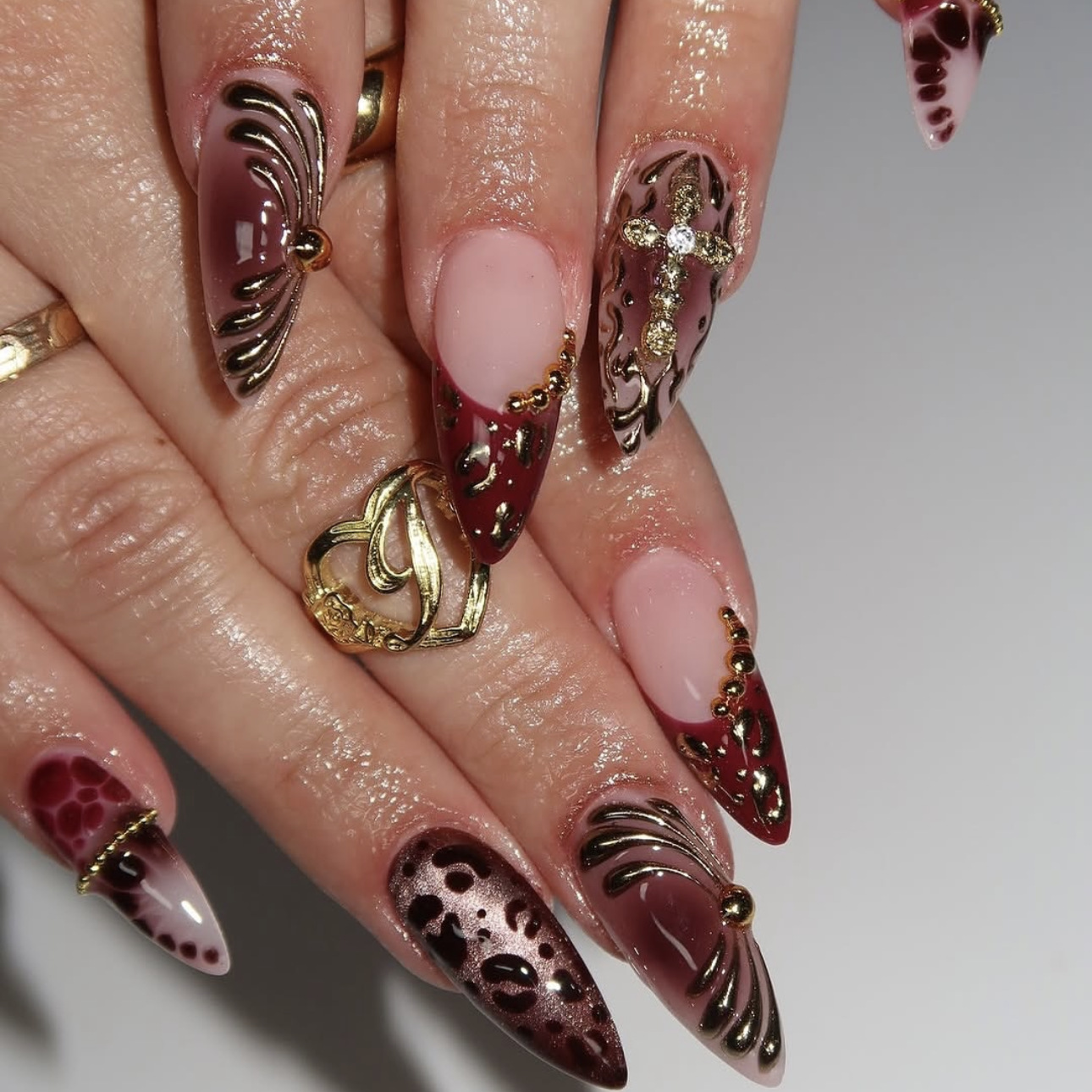 Градиентные винно-красно-корич – обзор и цена Nail Art Red