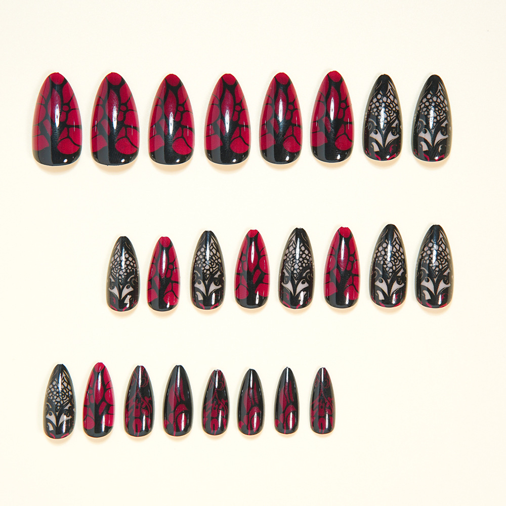 Накладные ногти средней длины  – обзор и цена Nail Art Red