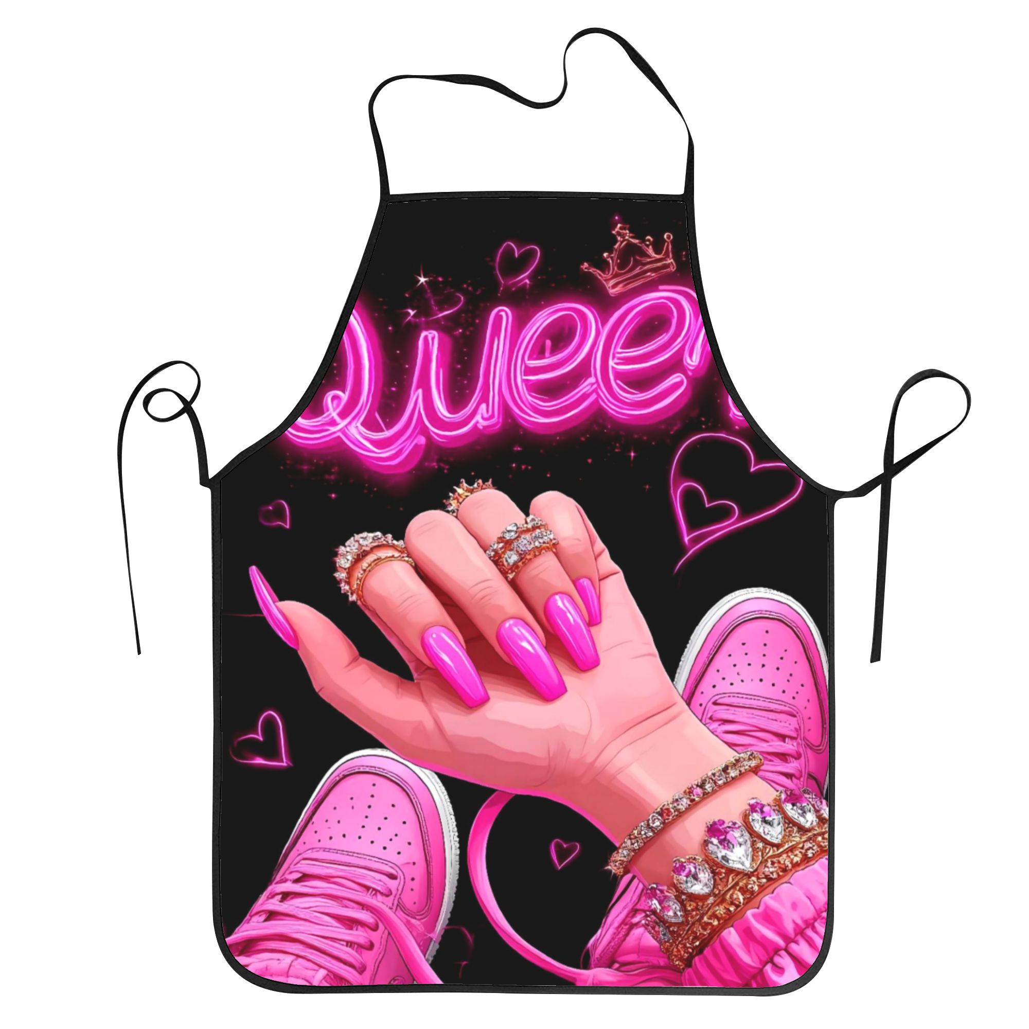 Розовый фартук с принтом «Неон – обзор и цена Nail Art Queen