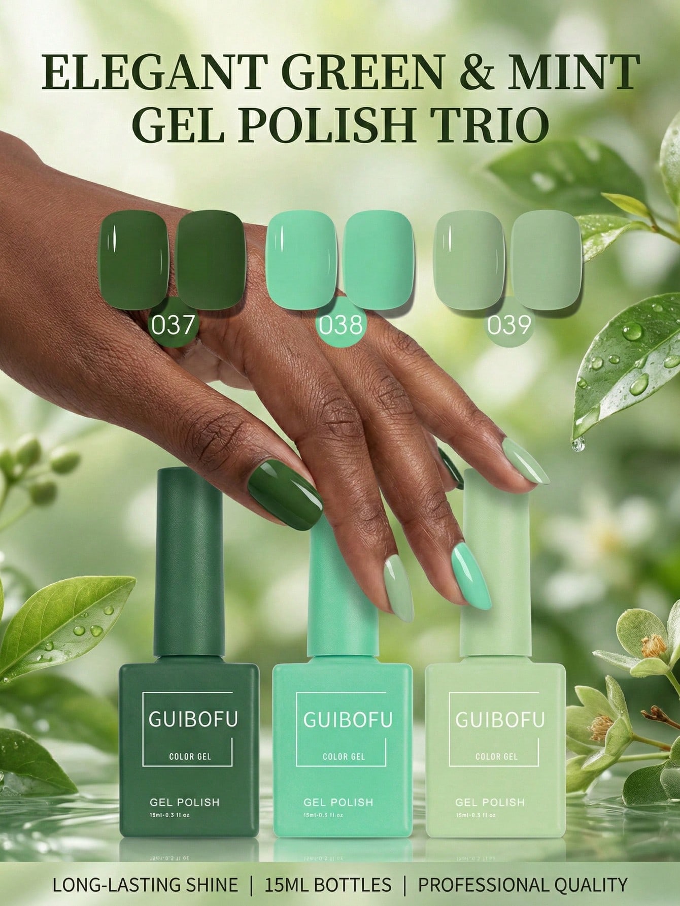 Набор из 3 штук, 15 мл, гель-л – обзор и цена Nail Art Emerald Green
