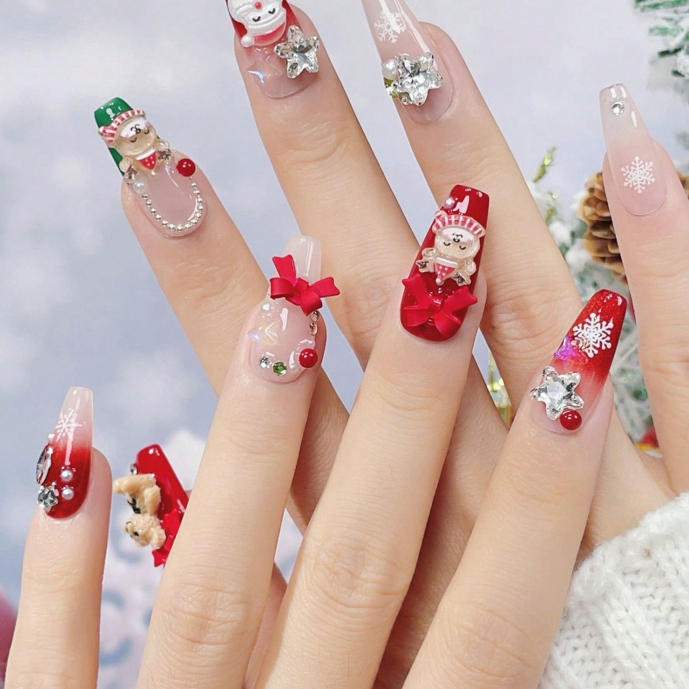 10 шт. накладных ногтей ручной – обзор и цена Nail Art Red